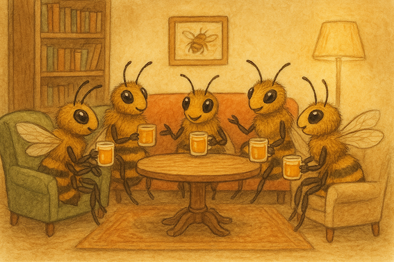 Bienen beim gemütlichen Kaffeeplaudern